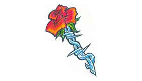 Foto tatuaje de Rosa con espinas